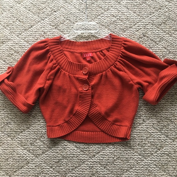 orange shrug cardigan
